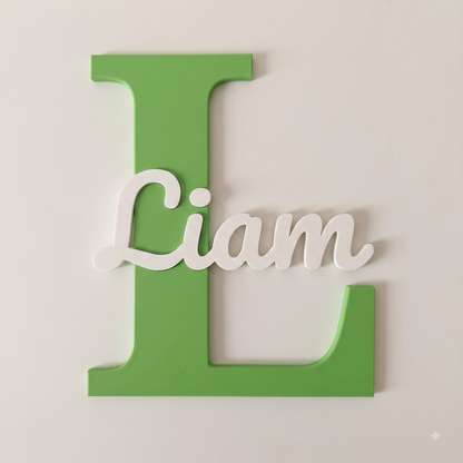 Personalized 3D-printed monogram name sign, photo of a real printed sign — product photo 7