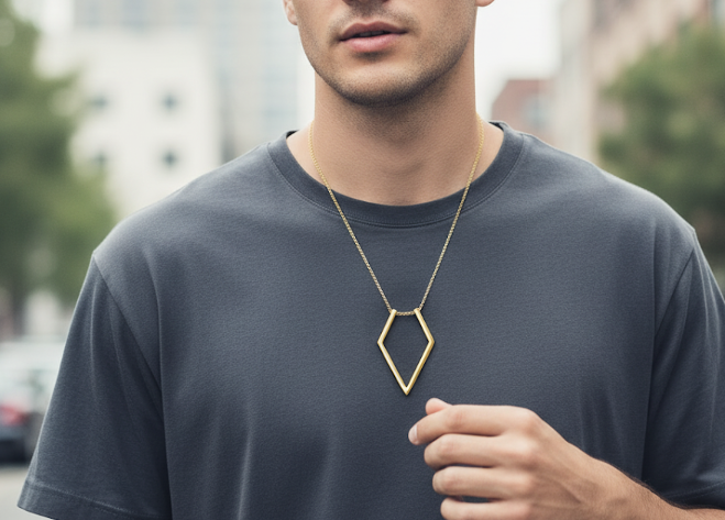 Ring Holder for Men - Necklace for Wedding & Engagement Rings – Minimalist Pendant, Gold & Silver Options