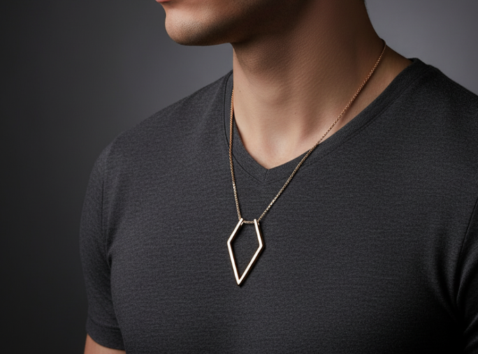 Ring Holder for Men - Necklace for Wedding & Engagement Rings – Minimalist Pendant, Gold & Silver Options