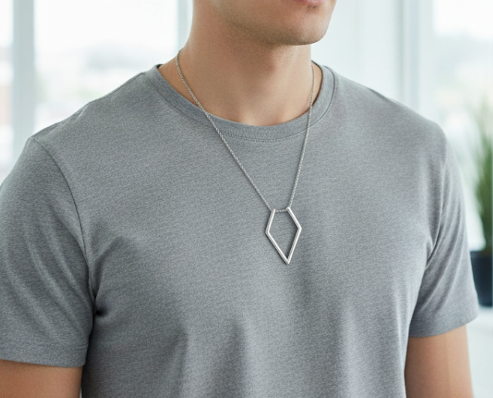 Ring Holder for Men - Necklace for Wedding & Engagement Rings – Minimalist Pendant, Gold & Silver Options