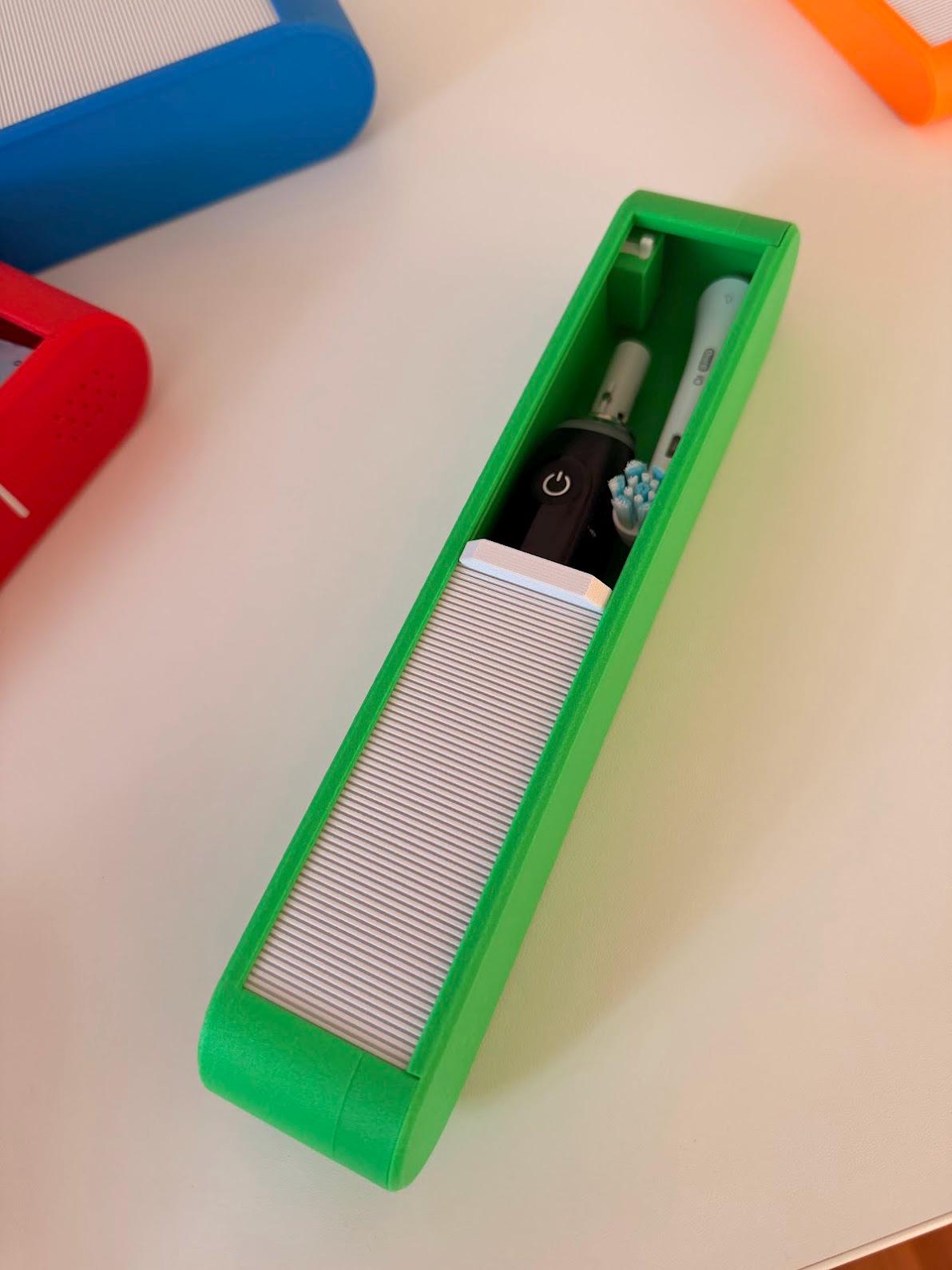 Personalized Sliding Toothbrush Case | Travel Toothbrush Holder with Locking Lid | Custom Name | Manual or Electric