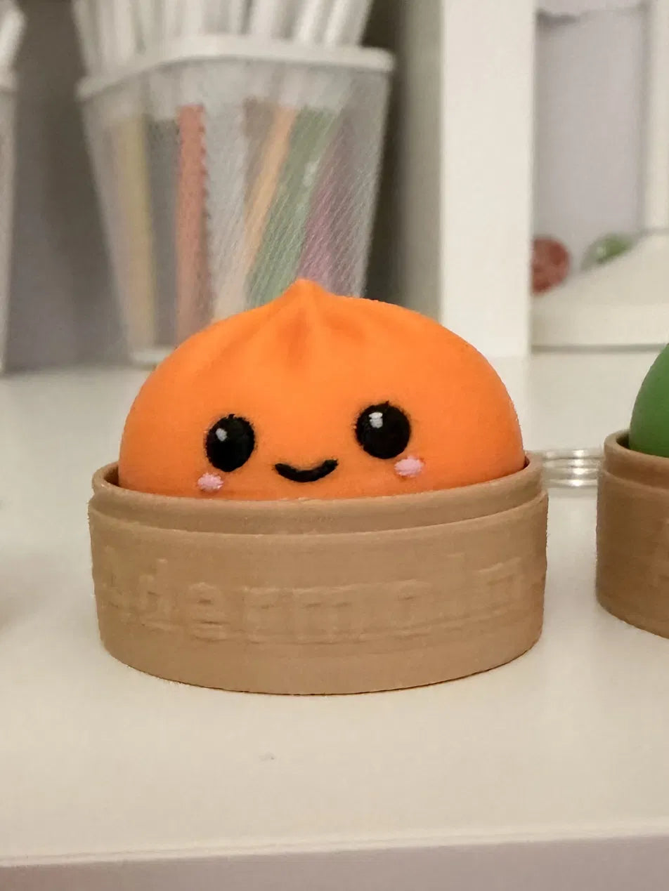 Dumpling Fidget Clicker Keychain — Pick Your Color